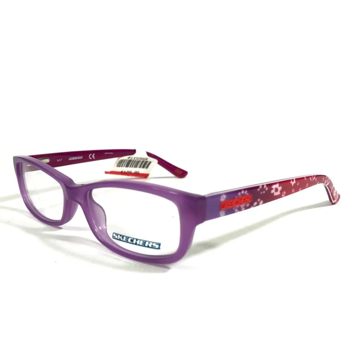 Skechers Kids Eyeglasses Frames SE1607 078 Red Purple Floral Flowers 46-14-125