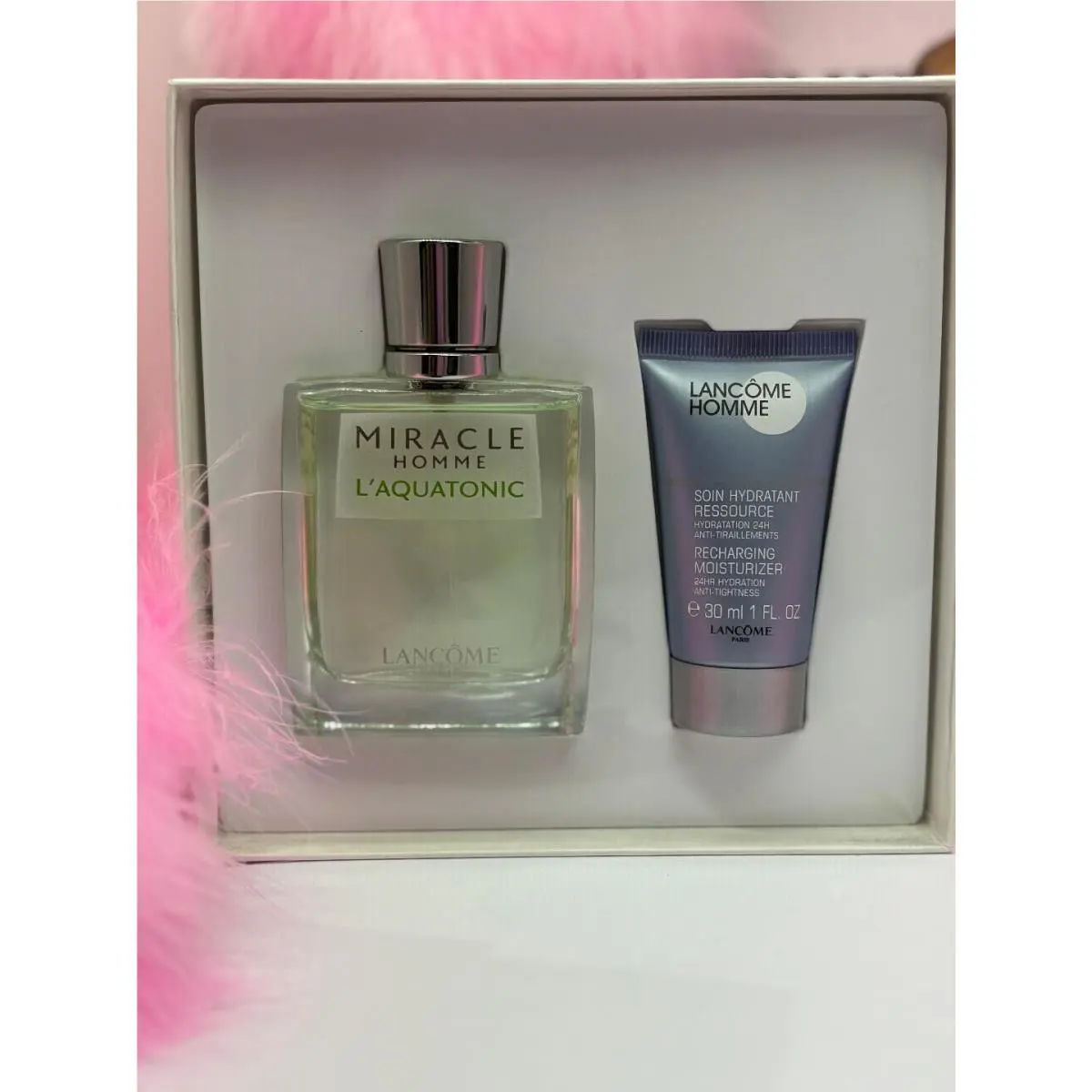 Miracle Homme L`aquatonic by Lancome Eau De Toilette 1.7 Spray 2 Piece