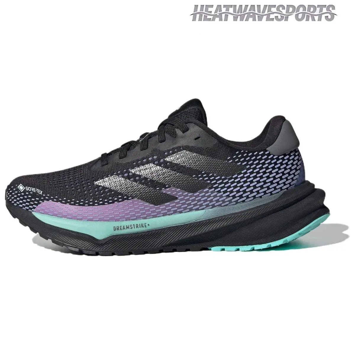 Adidas Supernova Gtx Gore-tex Womens Sz 7.5 Black Semi Flash Aqua Shoes ID6305