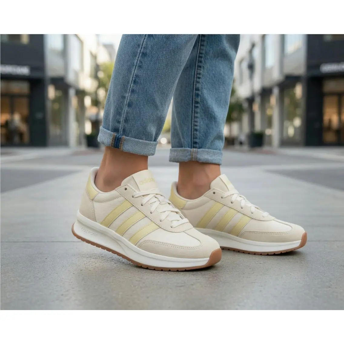 Adidas Women`s Run 70s 2.0 Lace Up JI4915 Yellow Sportwear Causal Shoes US 8.5