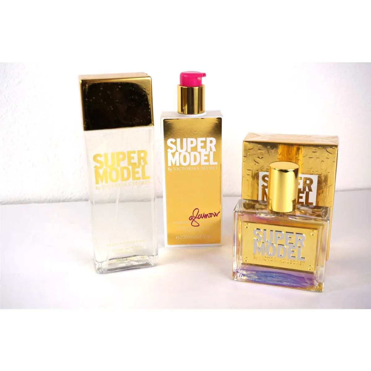 X3 Victoria`s Secret Sexy Super Model Perfume Parfum Mist Shimmering Body Lotion