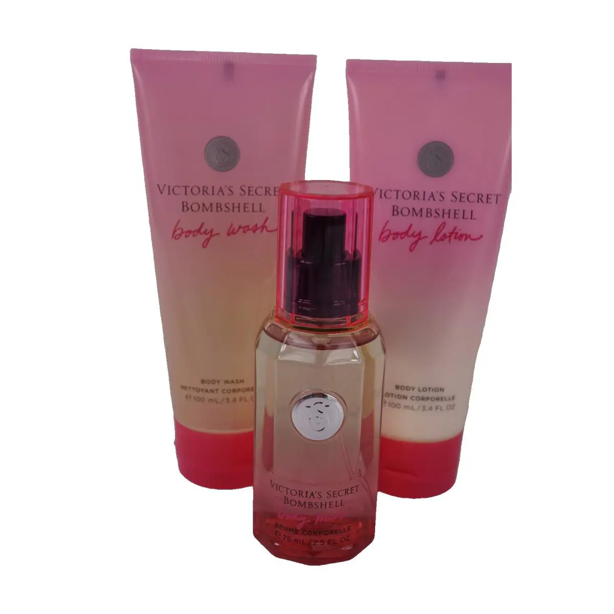 X3 Victoria`s Secret Sexy Bombshell Mist Body Lotion Body Wash Set OF 3