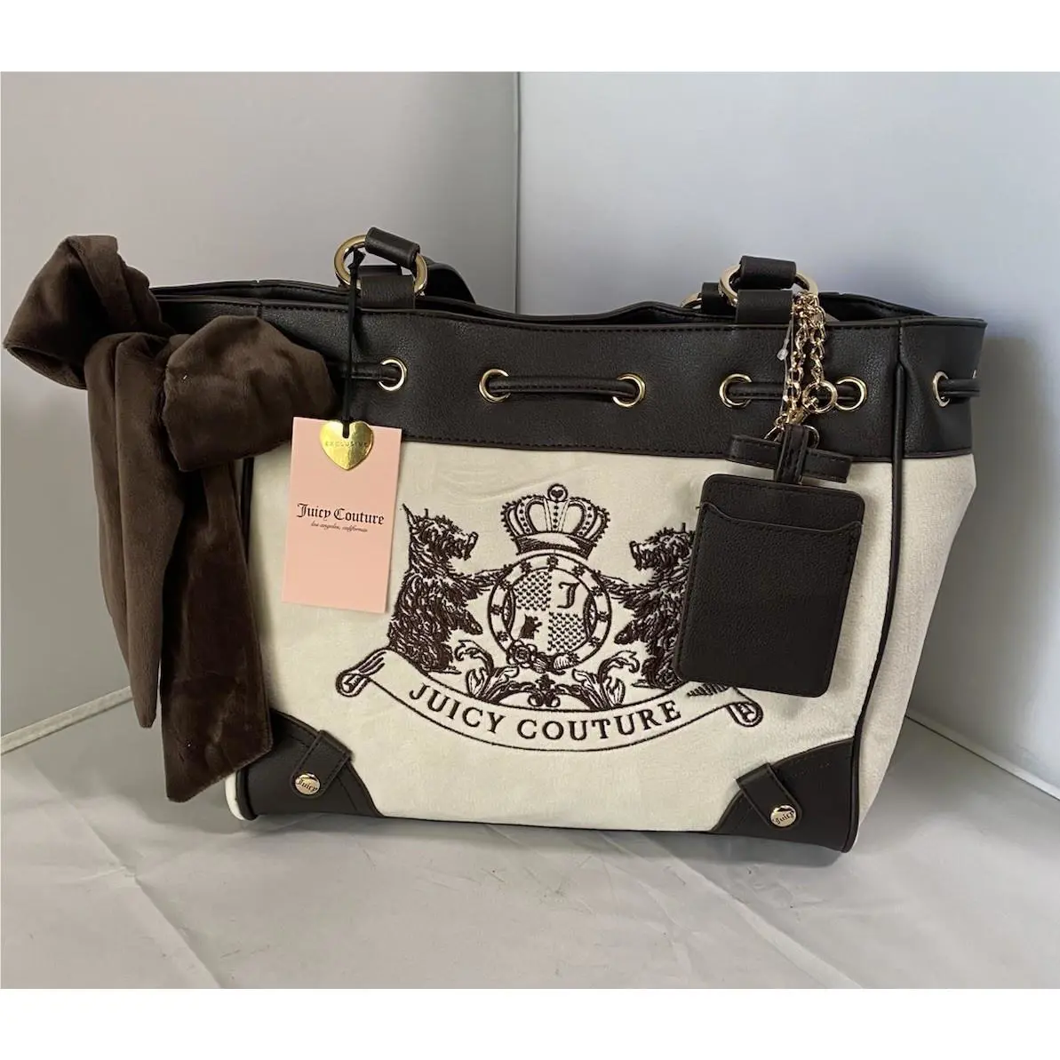 Juicy Couture Classic Scottie Dogs Daydreamer Tote Bag Crystal White Viral