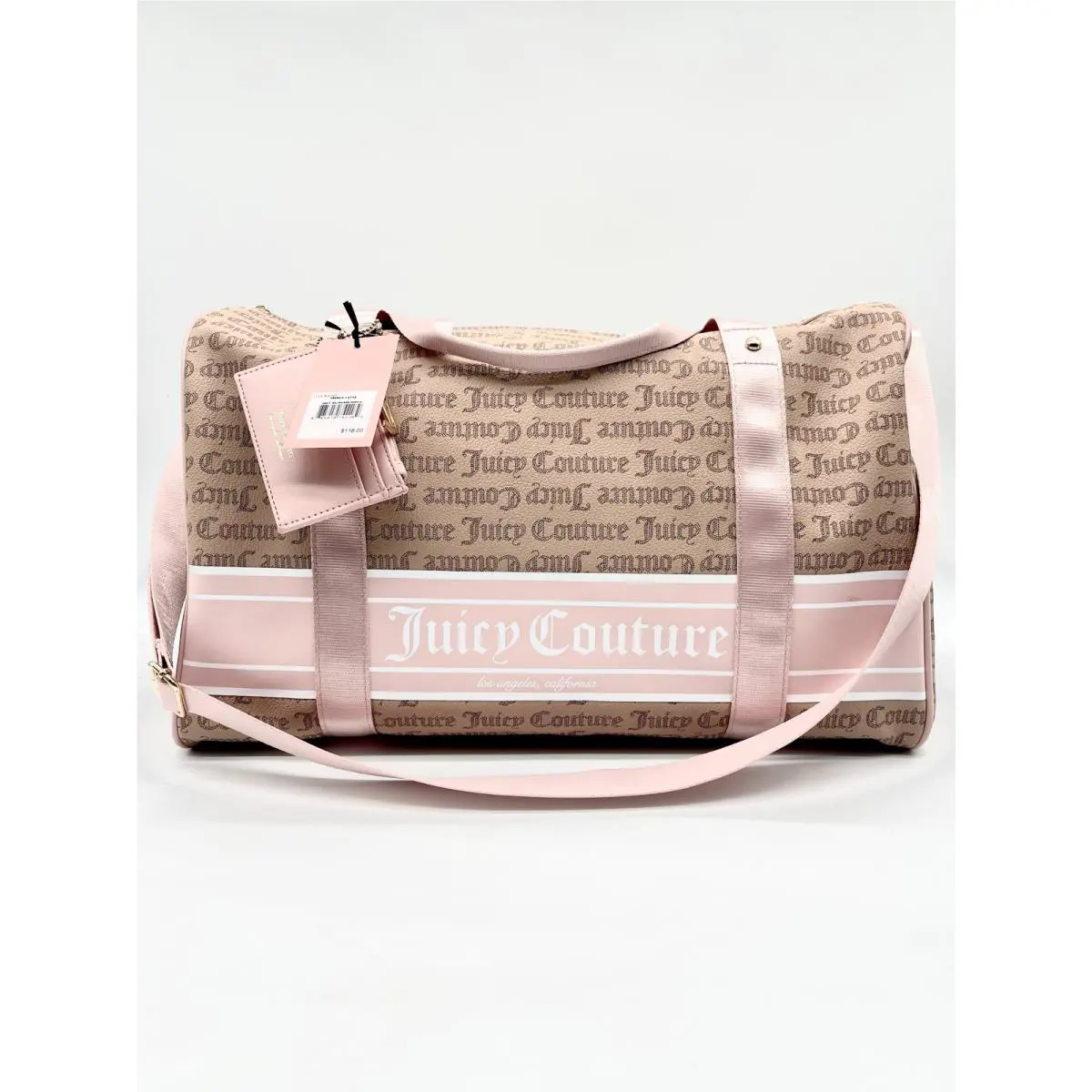 Juicy Couture French Latte Weekender Duffle Bag W/ Coin Purse Adjustable Strap
