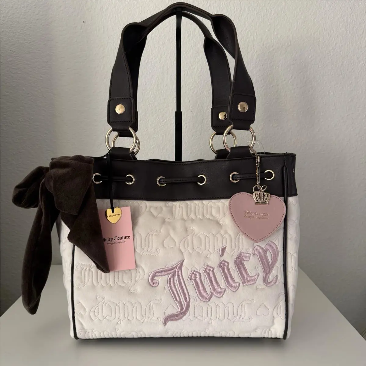 Juicy Couture Vintage Dreams Daydreamer Tote Bag Angel Chocolate Cream