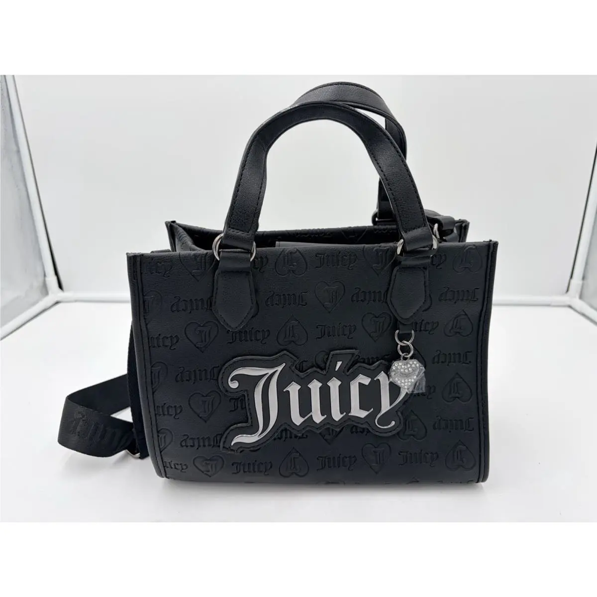 Juicy Couture Upgrade U Mini Tote Liquorice Black Embossed Gunmetal Hardware
