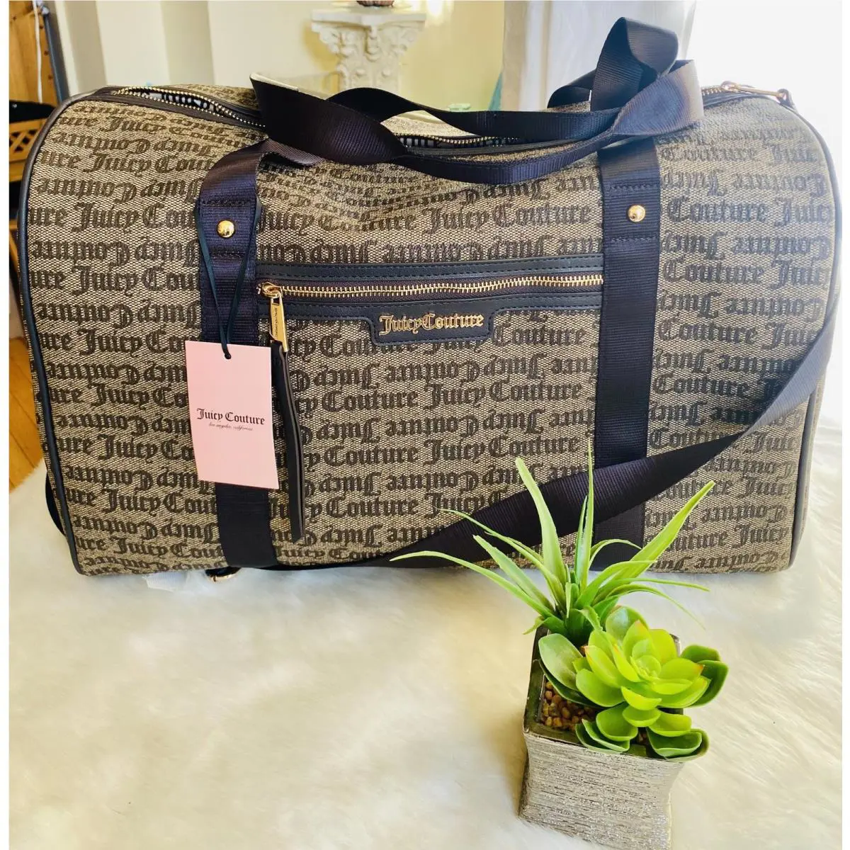 Juicy Couture Monogrammed Duffel Bag with Adjustable Strap