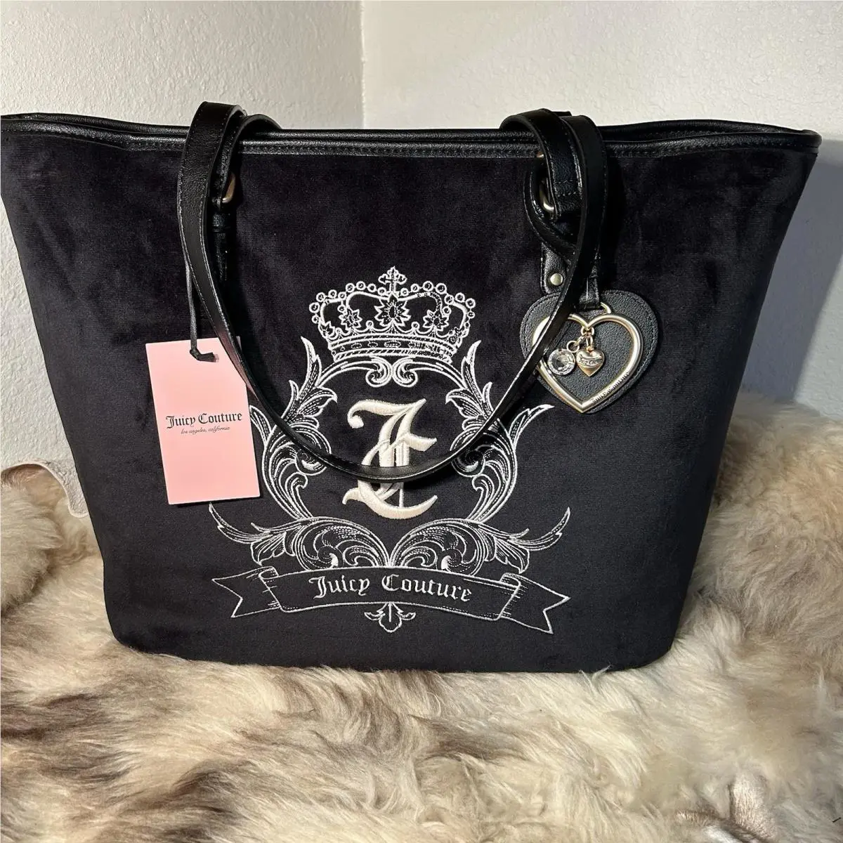Juicy Couture Need More Juicy Tote - Liquorice Black Velour