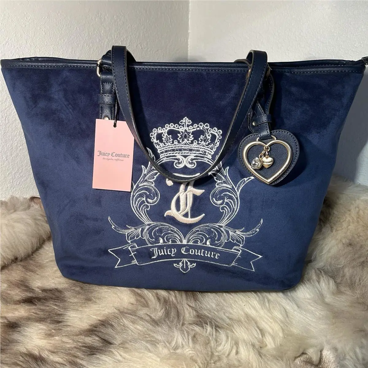 Juicy Couture Need More Juicy Tote - Regal Blue Velour