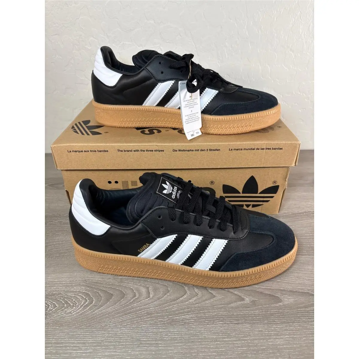 Adidas Samba Xlg Core Black Gum Bottom Sneakers Men`s Size 12