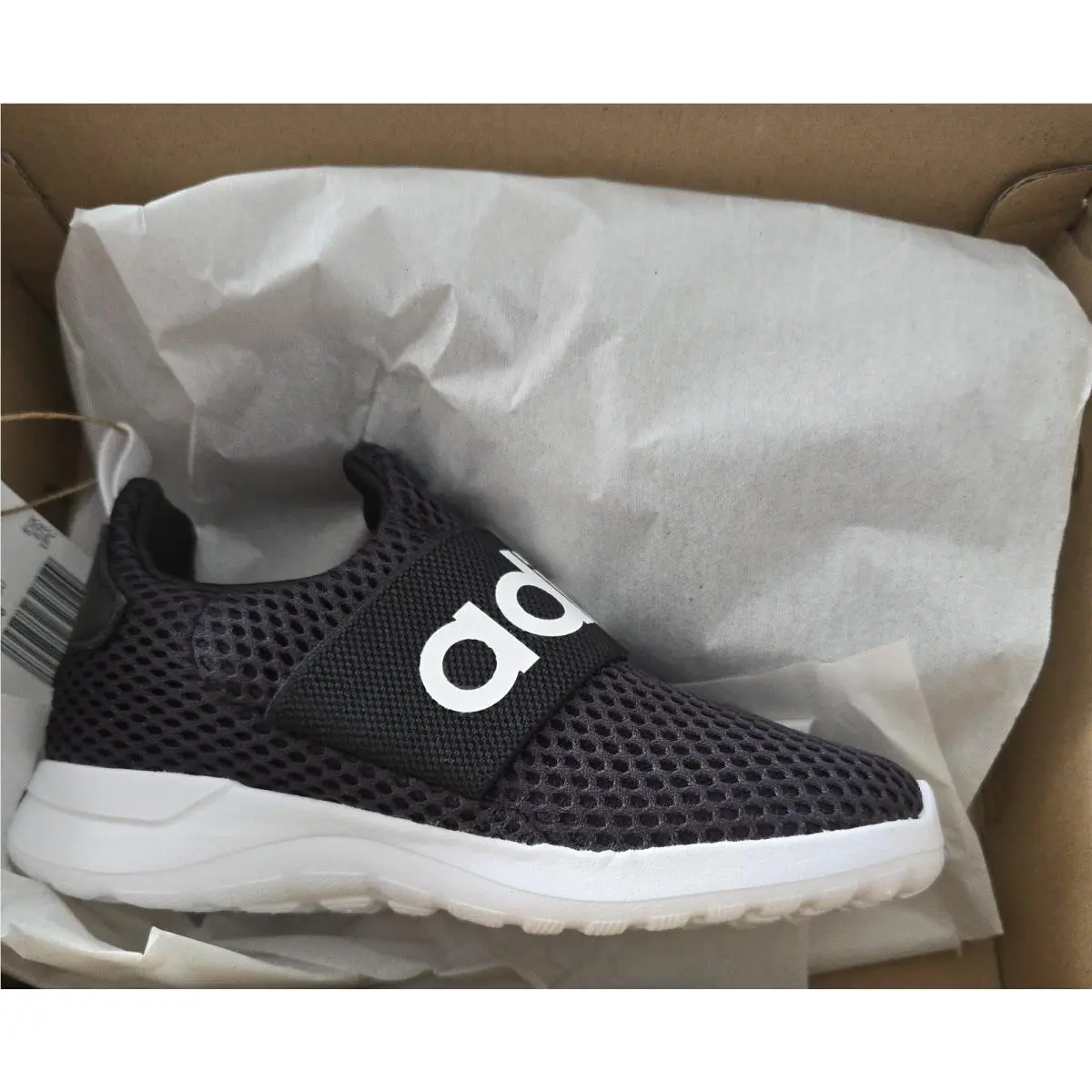 Adidas Lite Racer Adapt 4.01 Little Kid Shoes Slip On Black White Size 9K GW2778