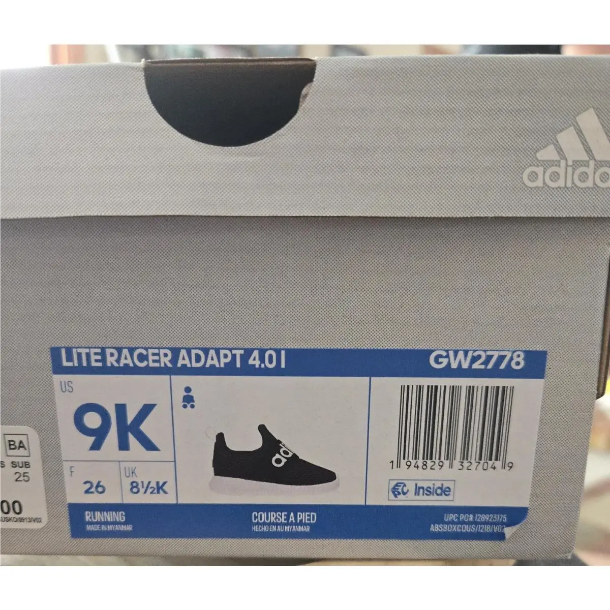 Adidas shoes - Lite Racer Adapt - Lite Racer Adapt - GW2778 - black & white (UPC: 194829327070) 0