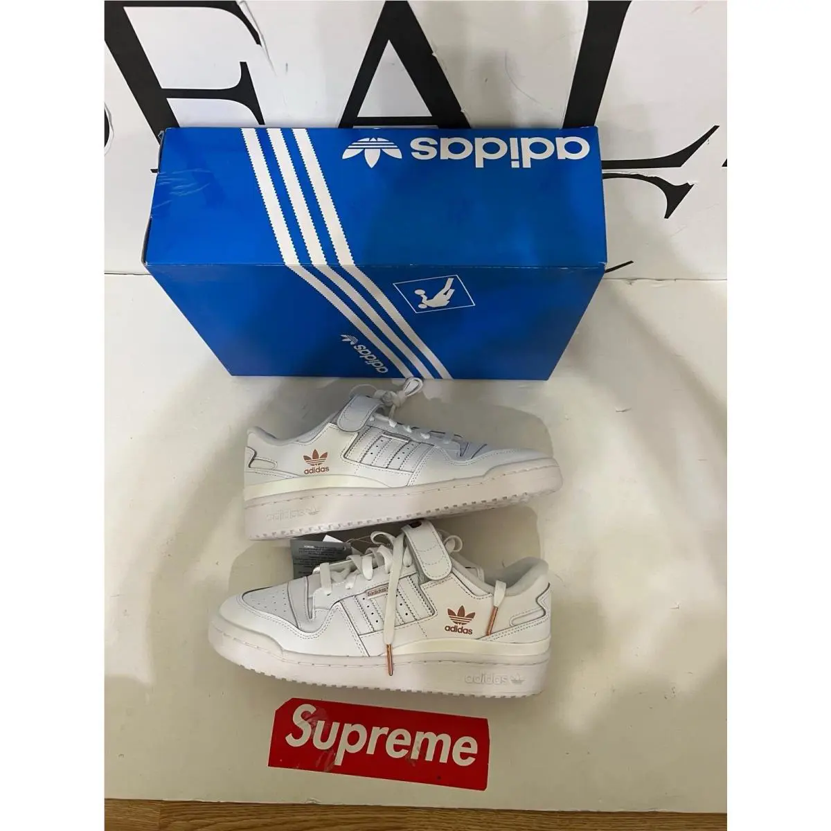 Adidas shoes - adidas Forum Low - Forum Low - HQ7105 - Cloud White/Cloud White/Rose Gold Metallic 1