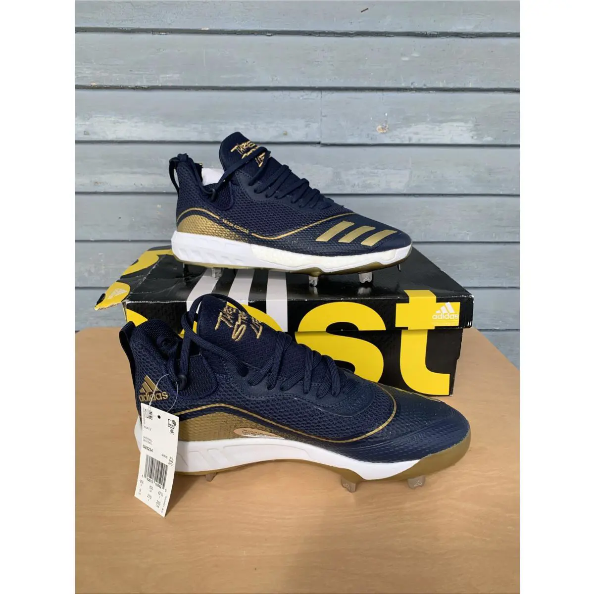 Adidas Men Icon V Cleats Shoes Navy/gold G28234 Size 9 Baseball