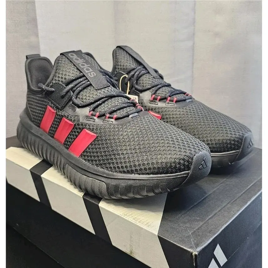Adidas Kaptir 4.0 Athletic Shoes Cloudfoam JR8528 Black Red Men Size 9.5