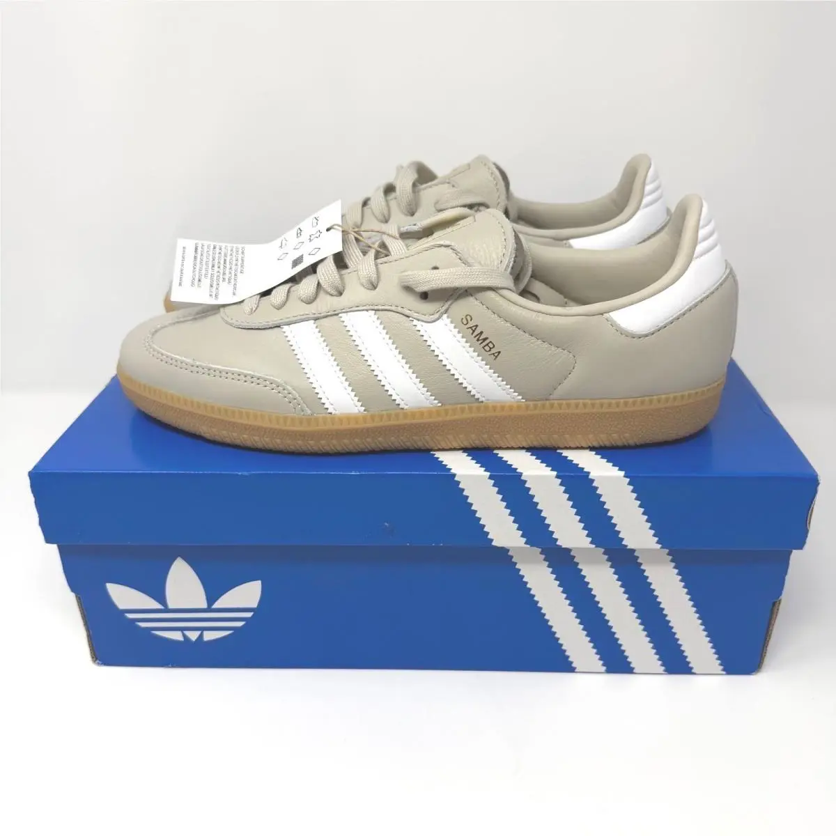 Adidas Samba OG Wonder Taupe White Gum Leather Sneakers JR0883 Mens 8