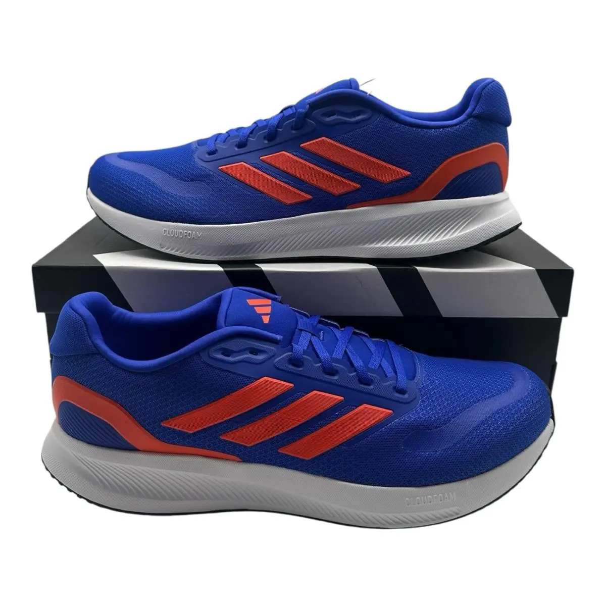Adidas Runfalcon 5 Running Shoes Men`s Size 14 Blue/orange/white Sneakers JI0878 - Blue