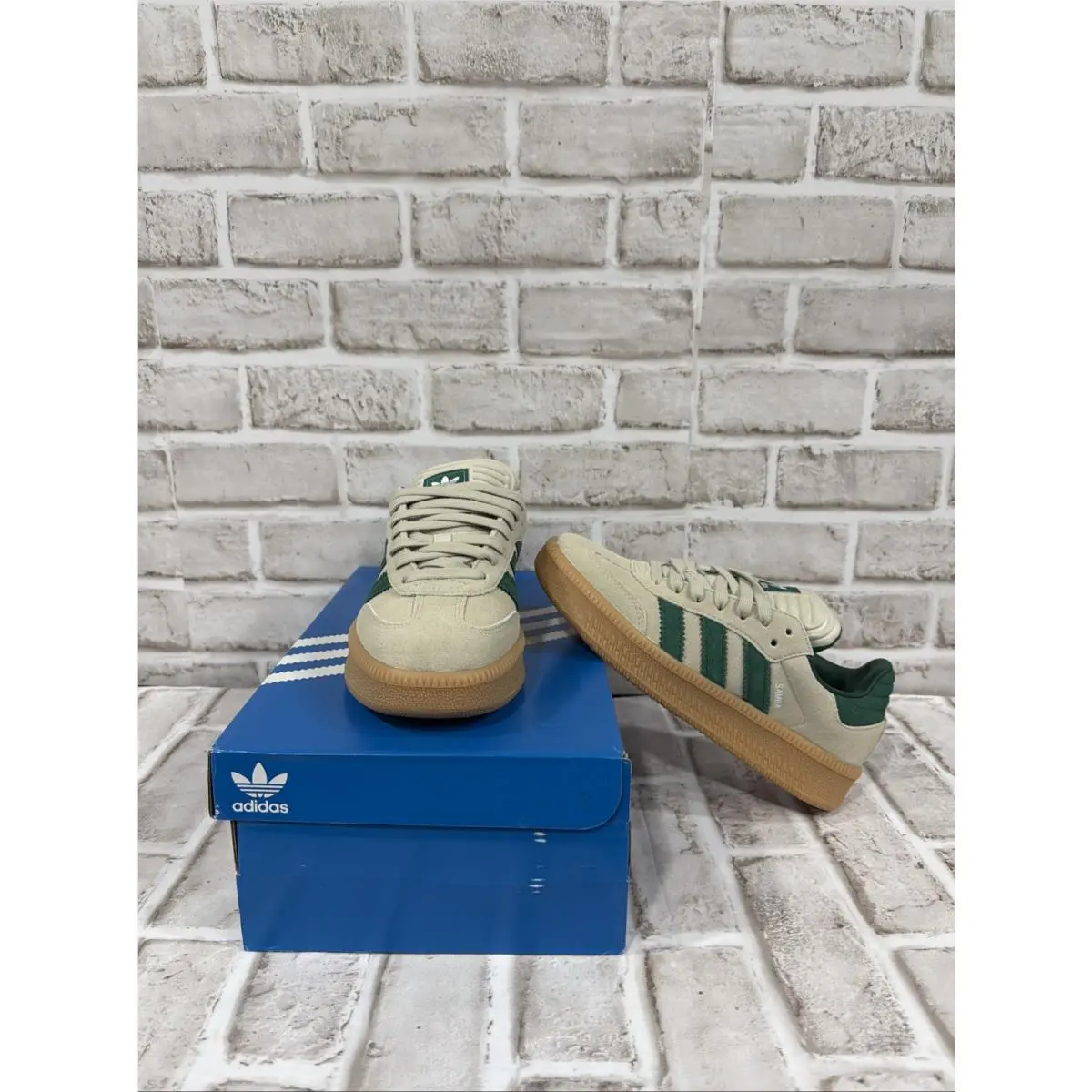 Adidas Samba Xlg Junior Pale Grey Teal Sneakers JQ9886 Sz 5