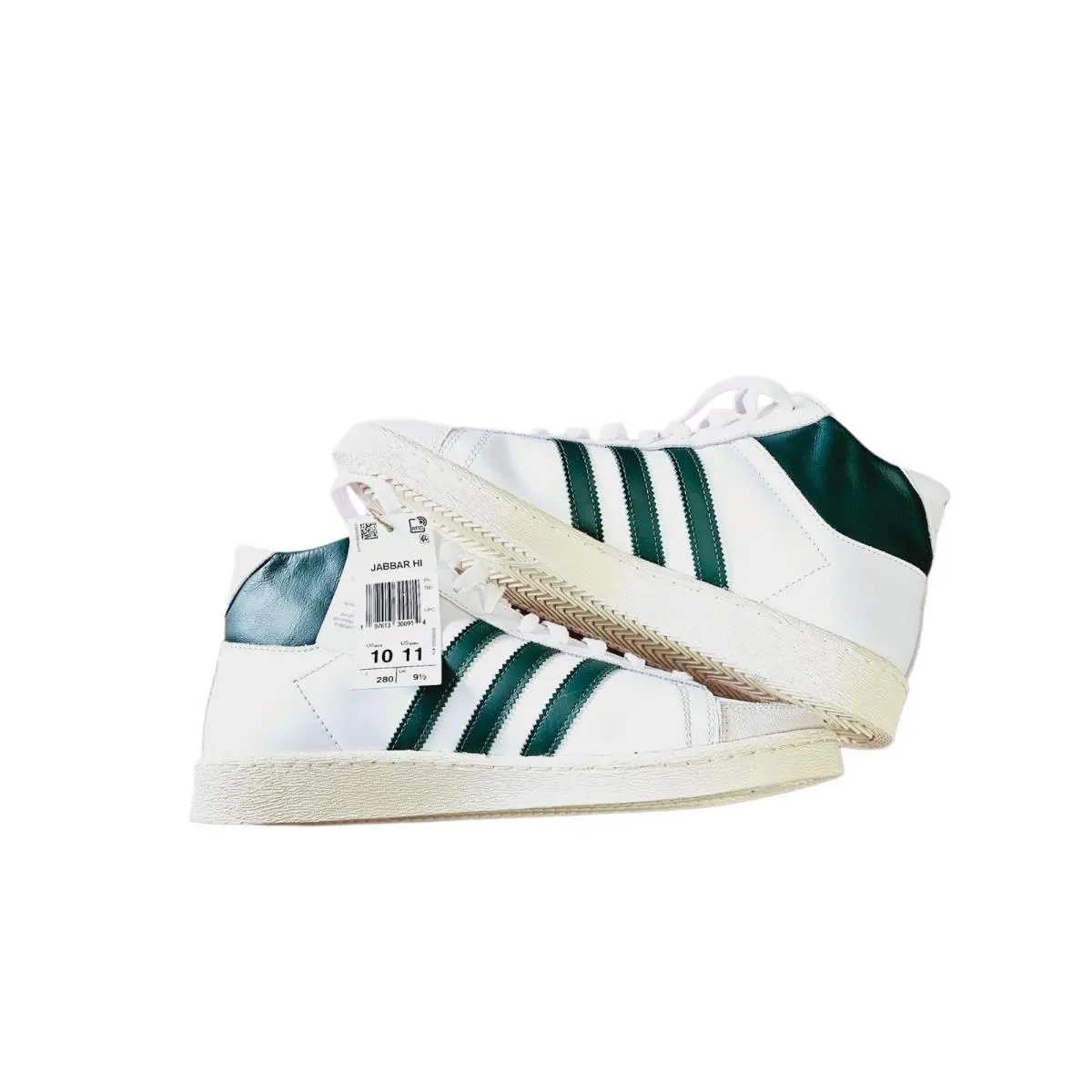 Adidas Originals Jabbar Hi JI3444 Mens Size 10 Womens 11 Shoes White Green W/box - White