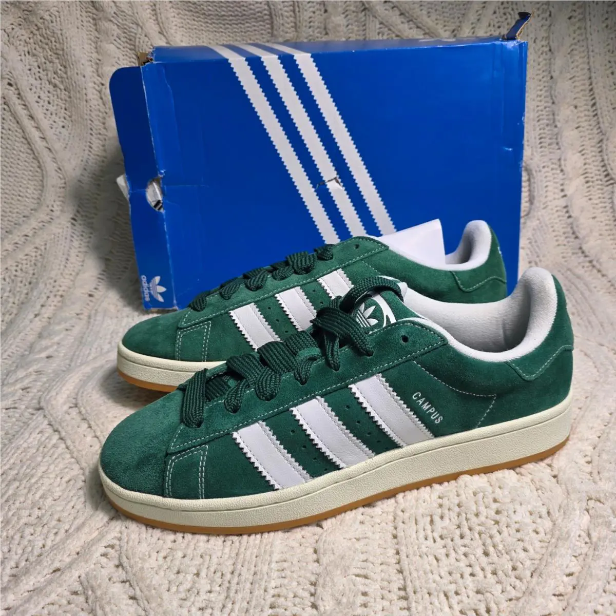 Adidas Campus 00s Dark Green White Suede Shoes Sneakers H03472 Mens 11