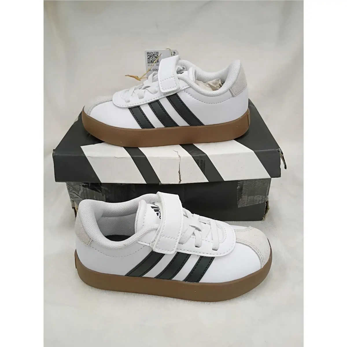 Adidas Kids VL Court 3.0 EL C ID9155 White/black Size 11K
