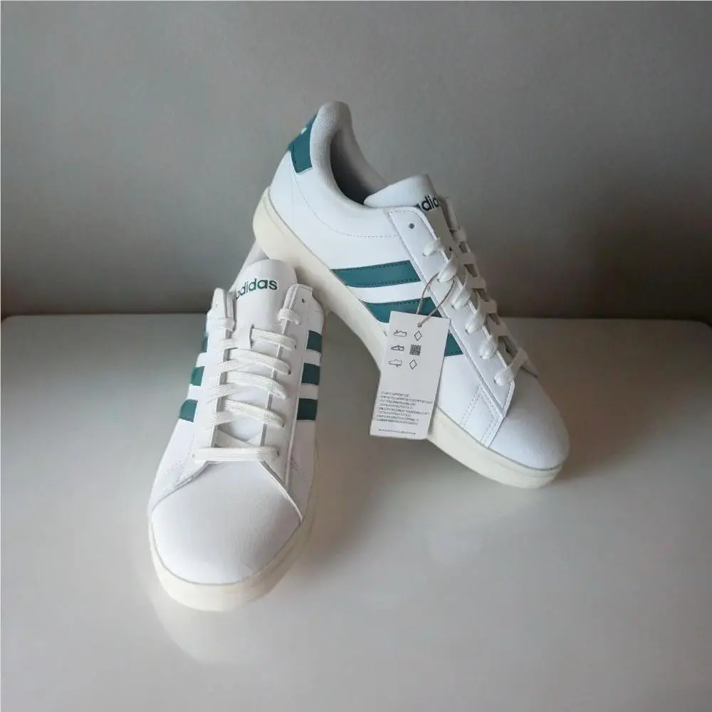 Adidas Grand Court Base 2.0 Men`s Forest Green Sneakers Cloudfoam Sz 11.5 Nwob