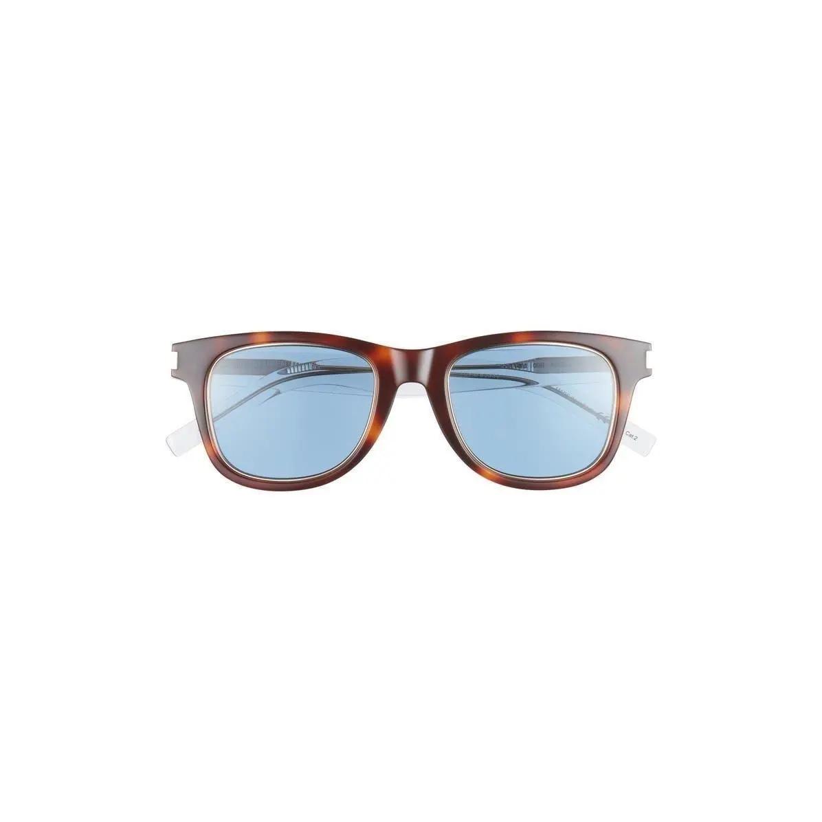Saint Laurent Women 50mm Square Sunglasses Havana Crystal Blue