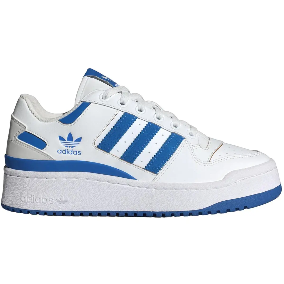 Size 5W Adidas Forum Bold Stripes Cloud White Blue Bird Grey Women`s