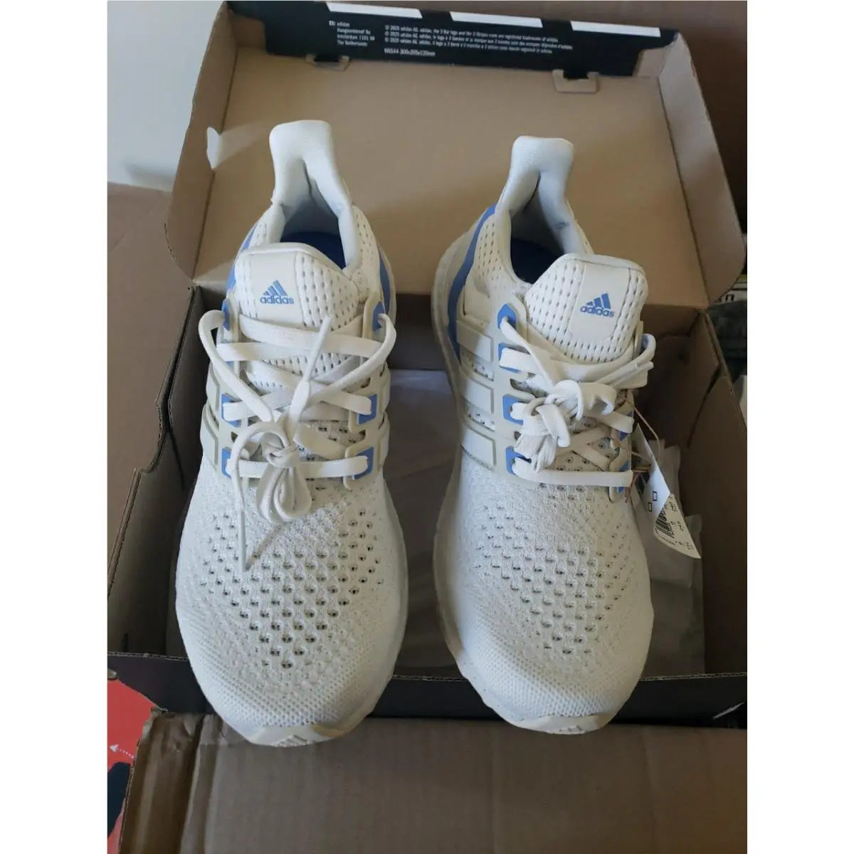 Sz 7.5 - Adidas Women’s Ultraboost 1.0 Crystal White / Blue Fusion