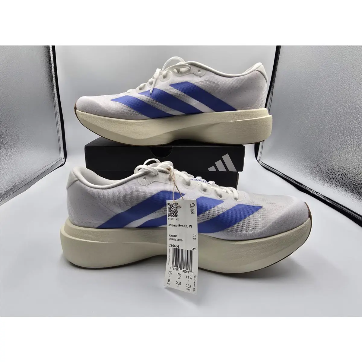 Adidas shoes - adidas Adizero Evo SL - Adizero Evo - JS4454 - White, Manufacturer: Cloud White/Blue Fusion/Off White 1