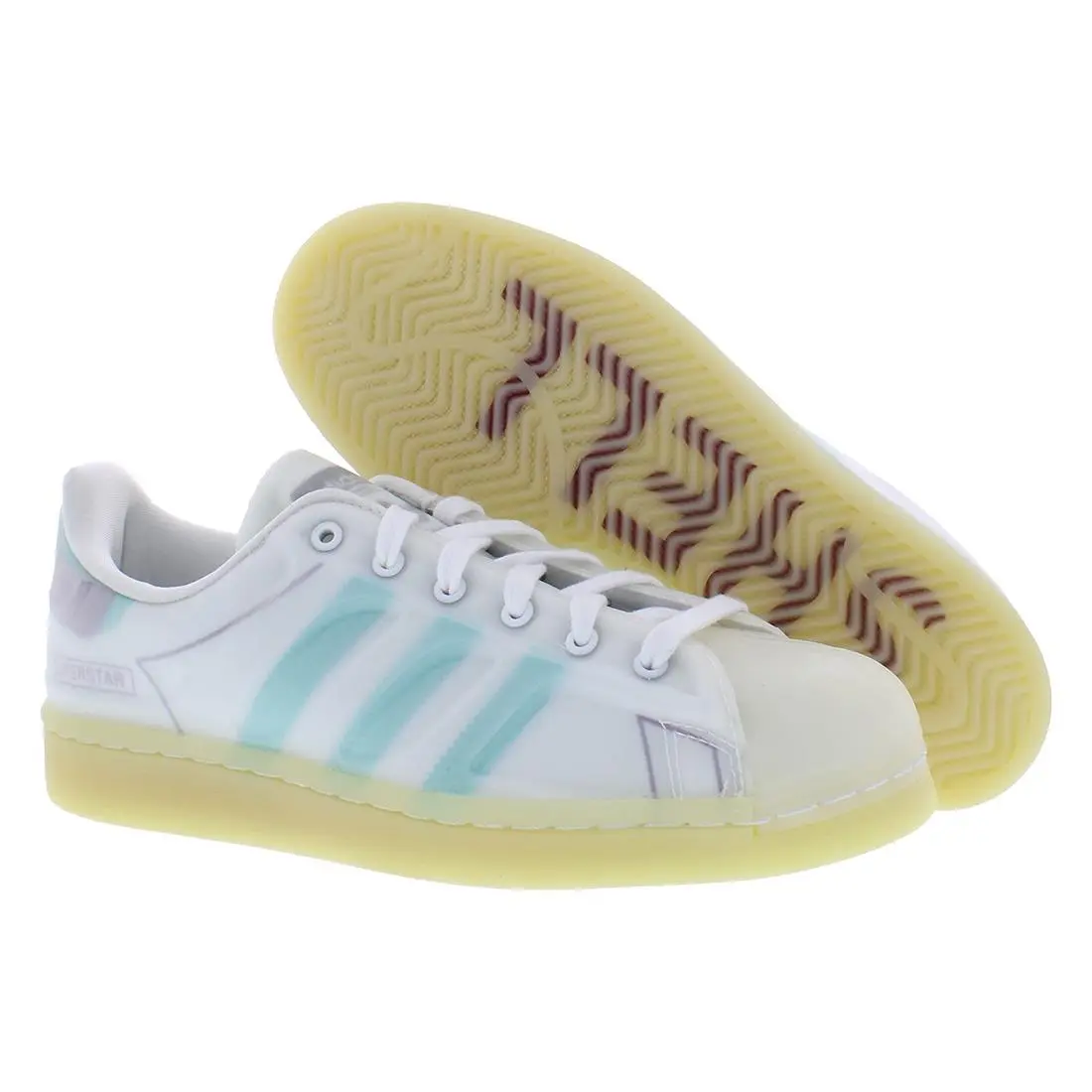 Adidas Superstar Futureshell GS Girls Shoes Size 4.5 Color: White/blue/purple - White/Blue/Purple, Main: White