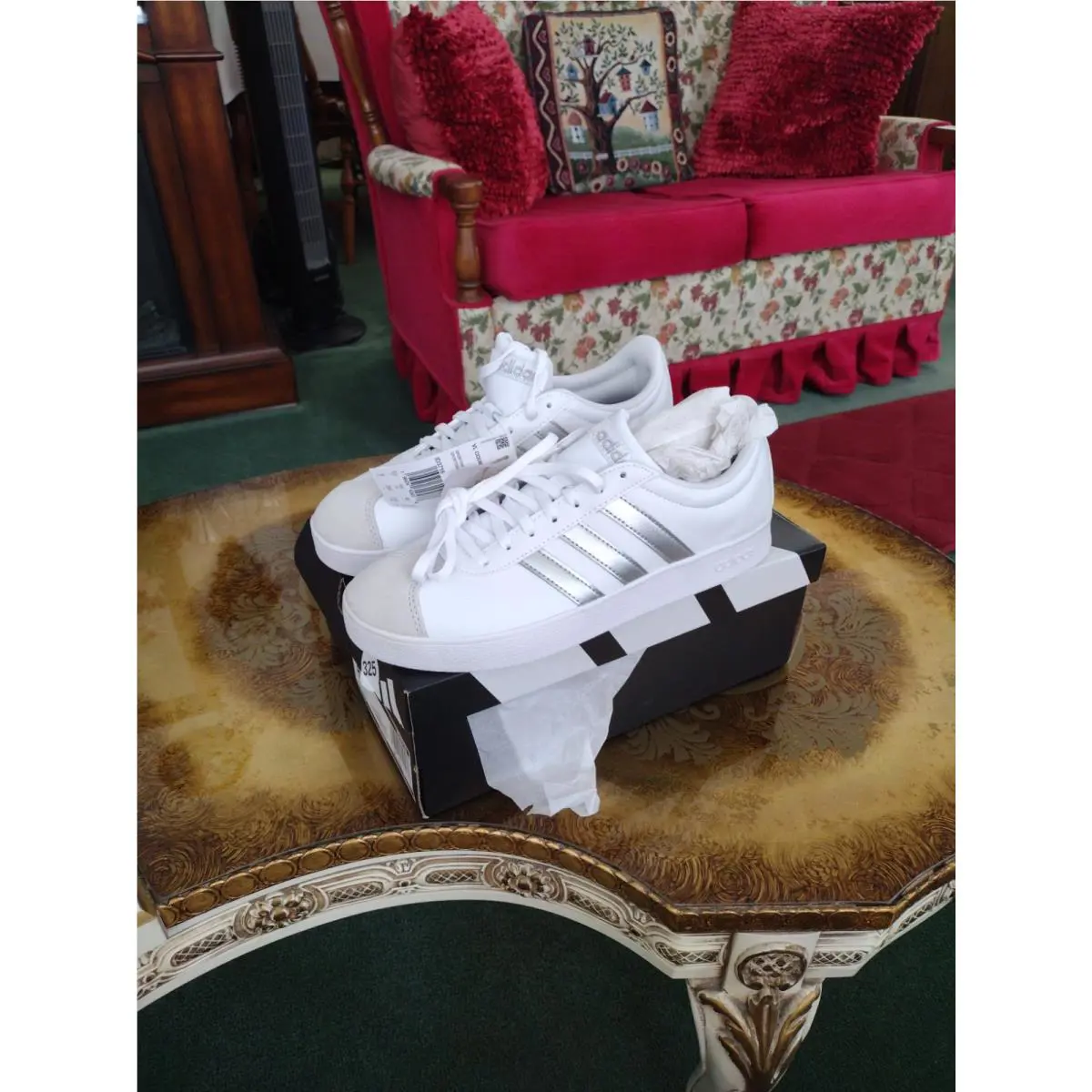 Adidas VL Court Base Women`s Sz 8 ID3716 Sportswear Upc 135421949