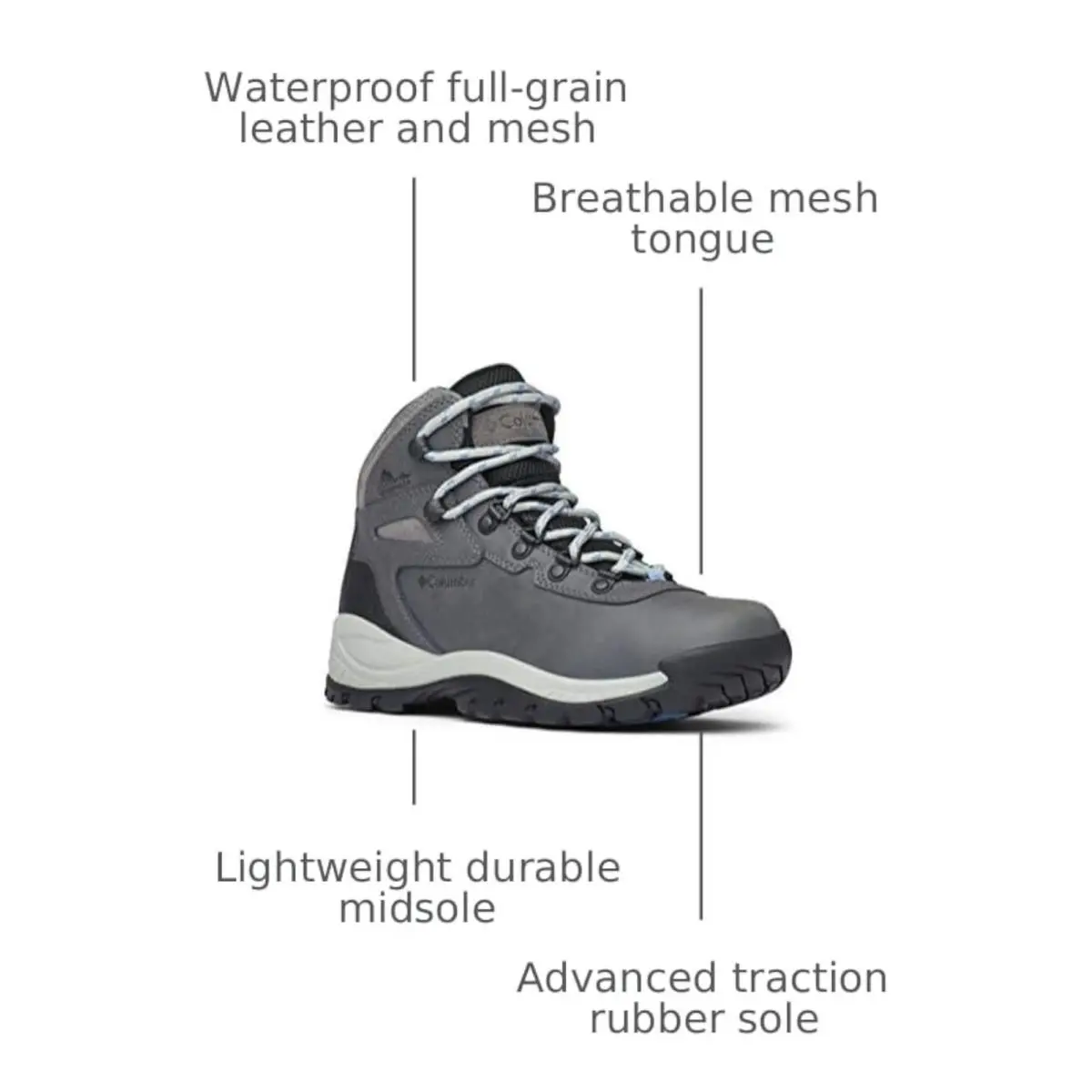 Columbia shoes - Columbia Newton Ridge Plus Waterproof - Quarry/Cool Wave 10