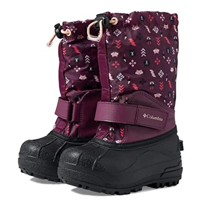 Columbia Girls Powderbug Forty Winter Boots US 9 Purple Waterproof Insulated