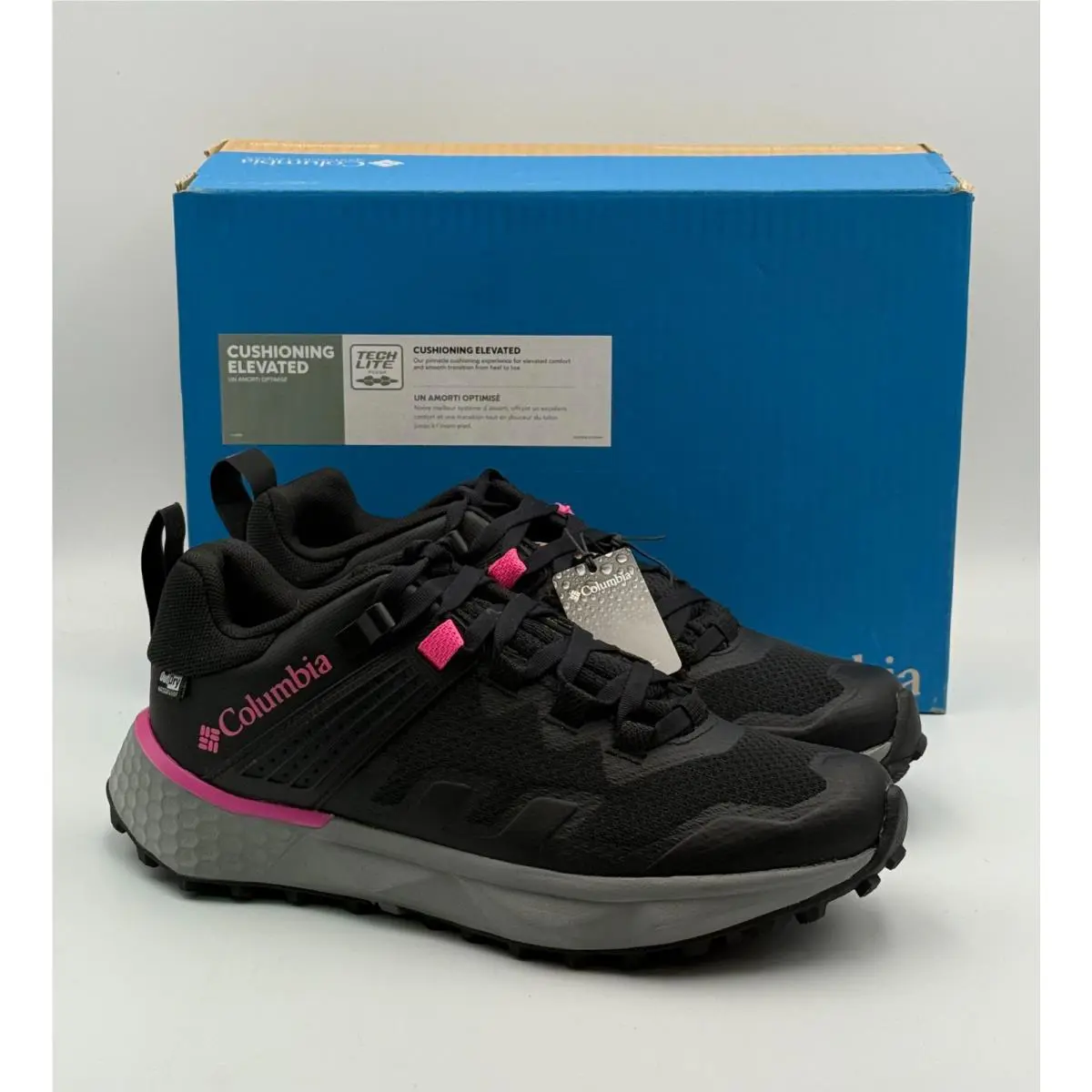 Columbia Facet 75 Outdry Athletic Sneakers Women`s 8 Black Lace Up Low Top