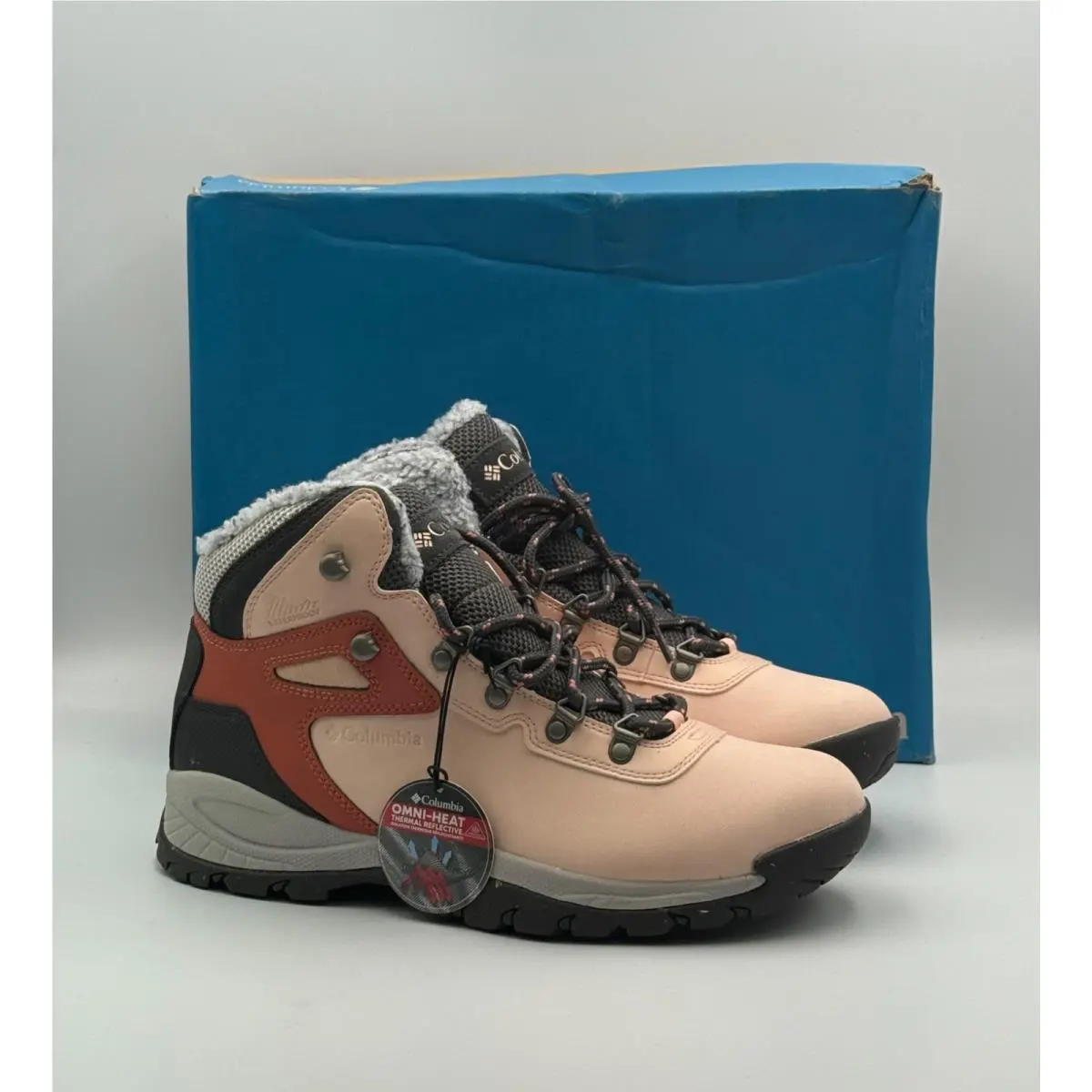 Columbia Newton Ridge Plus Omni-heat Hiking Boots Women`s 10 Peach Outdoor
