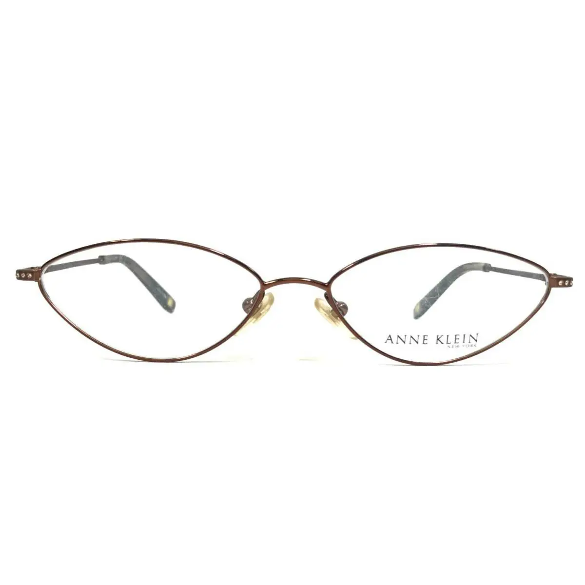 Anne Klein Eyeglasses Frames AK9082 474 Brown Round Full Rim 53-15-135