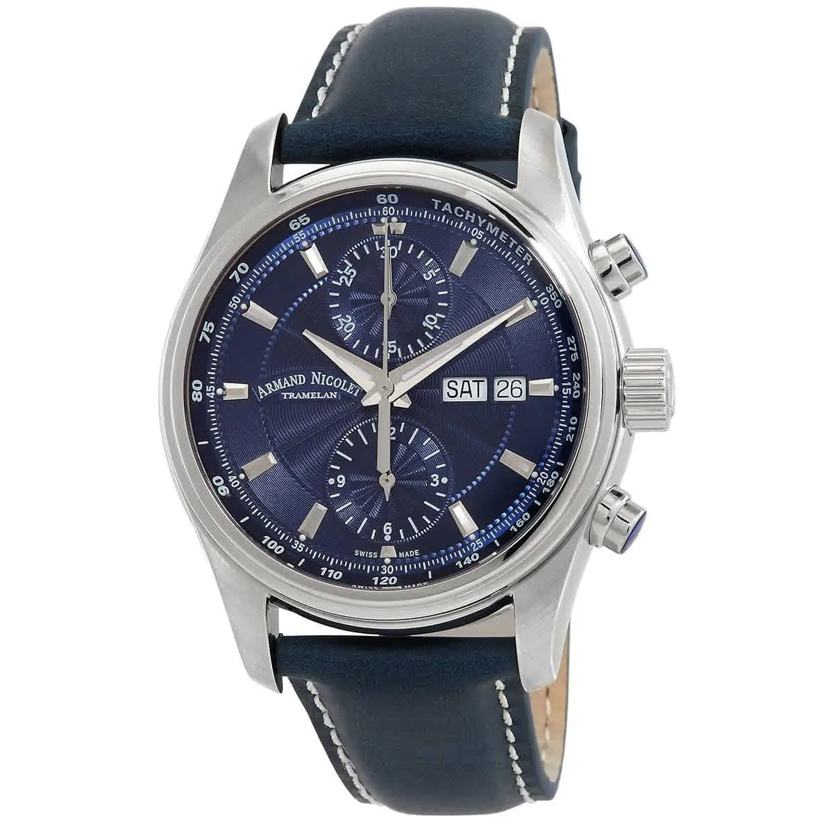 Armand Nicolet MH2 Chronograph Automatic Blue Dial Men`s Watch A647A-BU-P140BU2