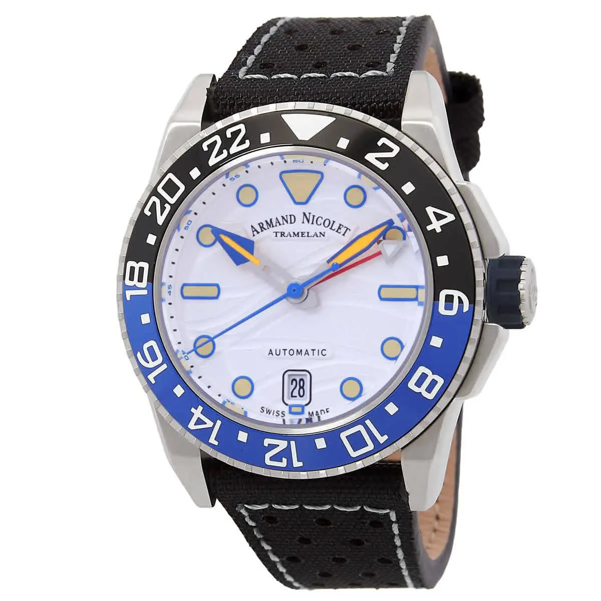 Armand Nicolet Jsh Gmt Automatic Silver Dial Men`s Watch A487RGU-AU-P0640NC8