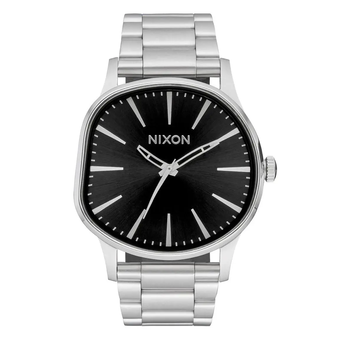 Nixon Sentry Wobble Stainless Steel Black Dial Unisex 42mm Watch A1461-5384 - Dial: Black, Band: Silver, Bezel: Silver