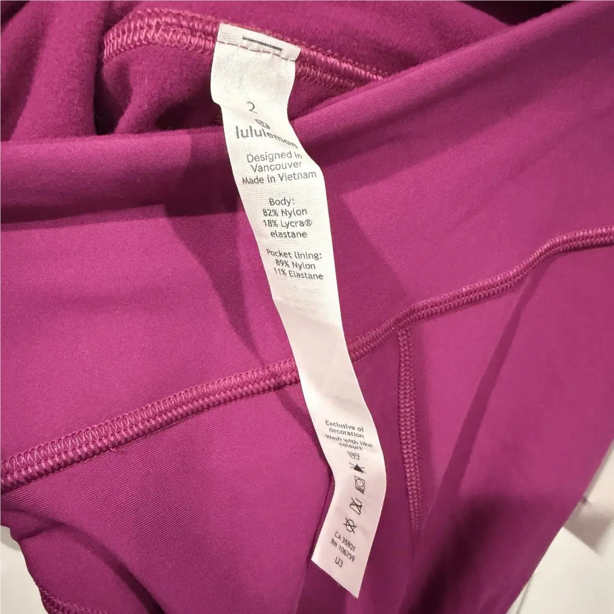 Lululemon clothing - 01276 - 01276 - Deep Fuschia 1
