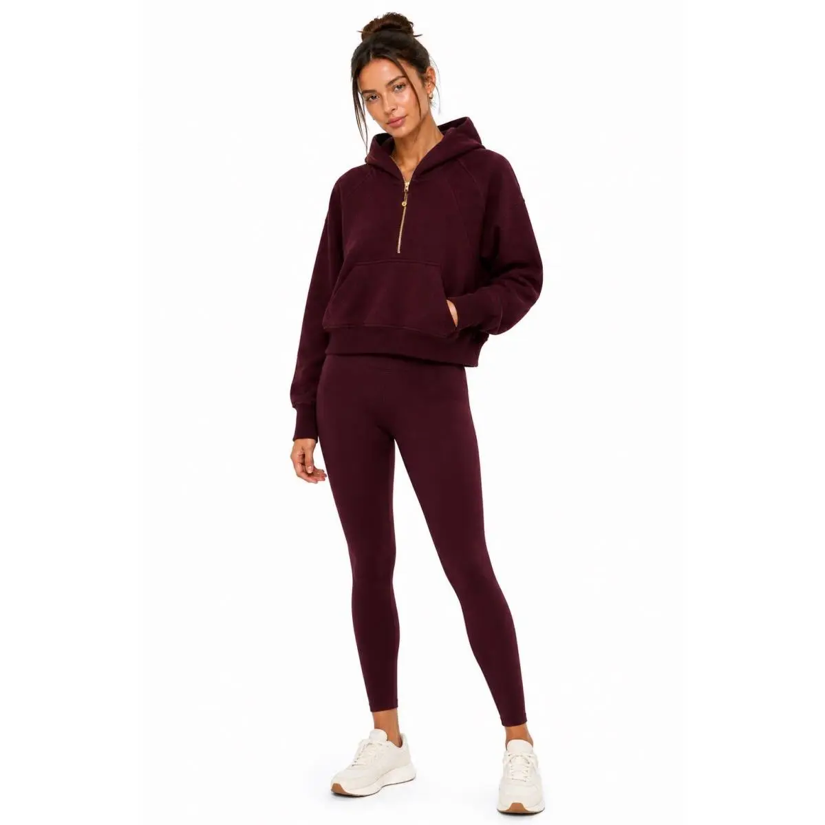 Lululemon Scuba Oversized Half Zip Hoodie Garnet Gold Cropped Cozy Athleisure