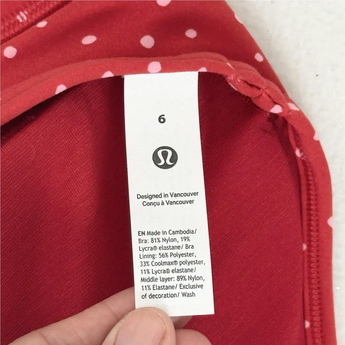Lululemon clothing - Heart Scatter Dot Print Candy Cloud Oxford Red 11