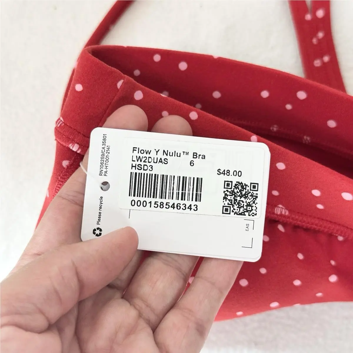 Lululemon clothing - Heart Scatter Dot Print Candy Cloud Oxford Red 8