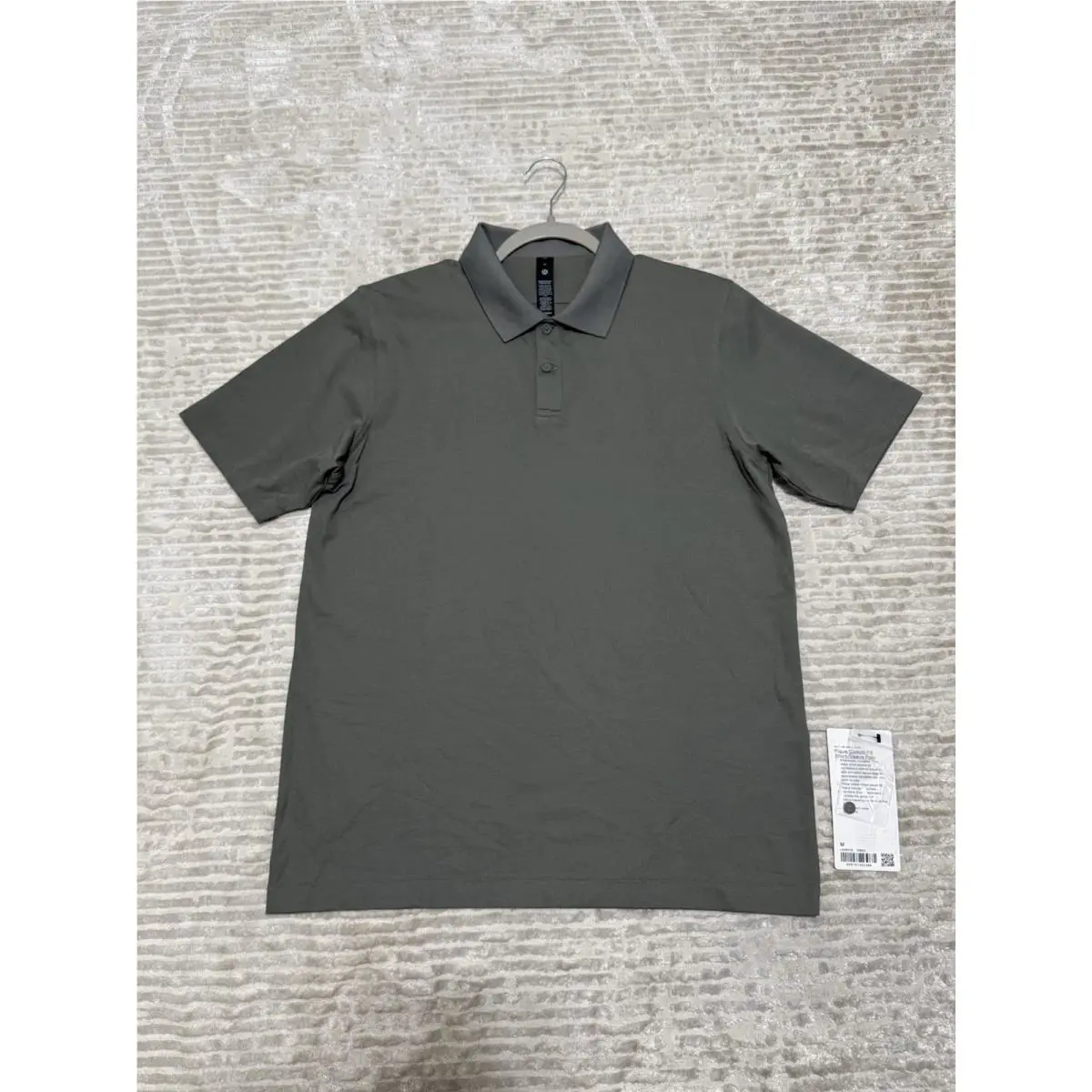 Lululemon Pique Classic Fit Short Sleeve Polo T Shirt Gray Sage - Medium