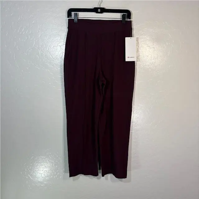 Lululemon Pants Womens 6 Red Urban Strides Shr 25 Ankle Ribbed High Rise Pockets