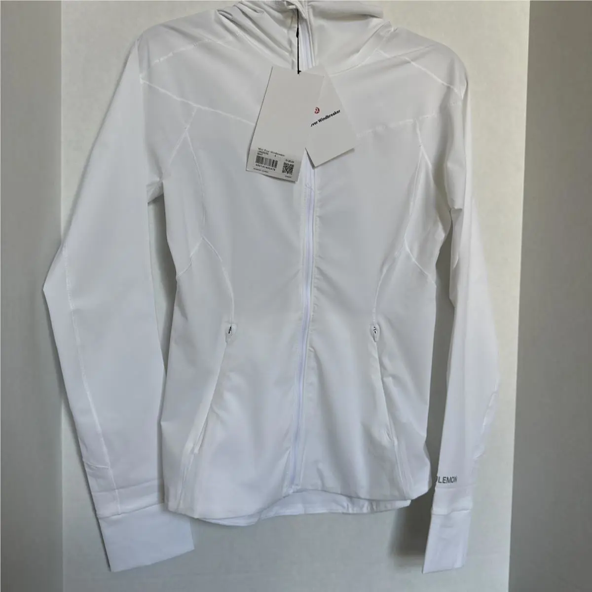 Lululemon Mist Over Windbreaker Hooded Lightweight Jacket Size 4 White