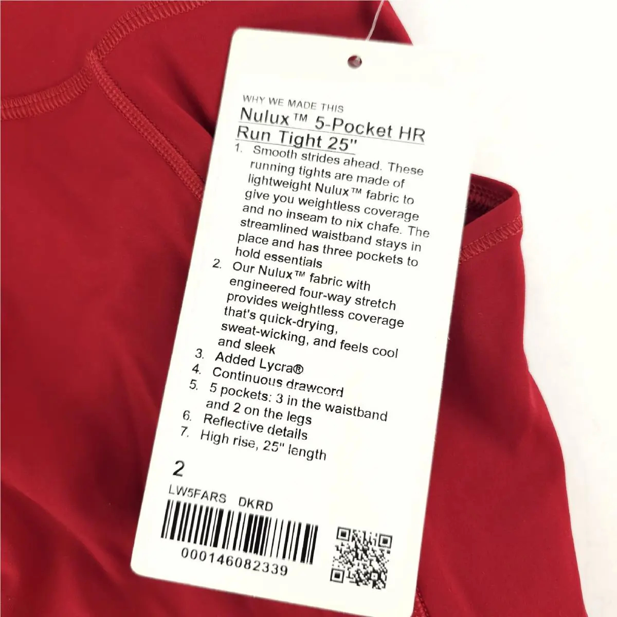 Lululemon clothing - Red 5