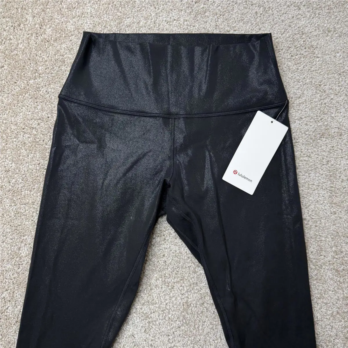 Lululemon Align Leggings Womens 10 Black High Rise Shimmer Ankle Yoga Gym Wear