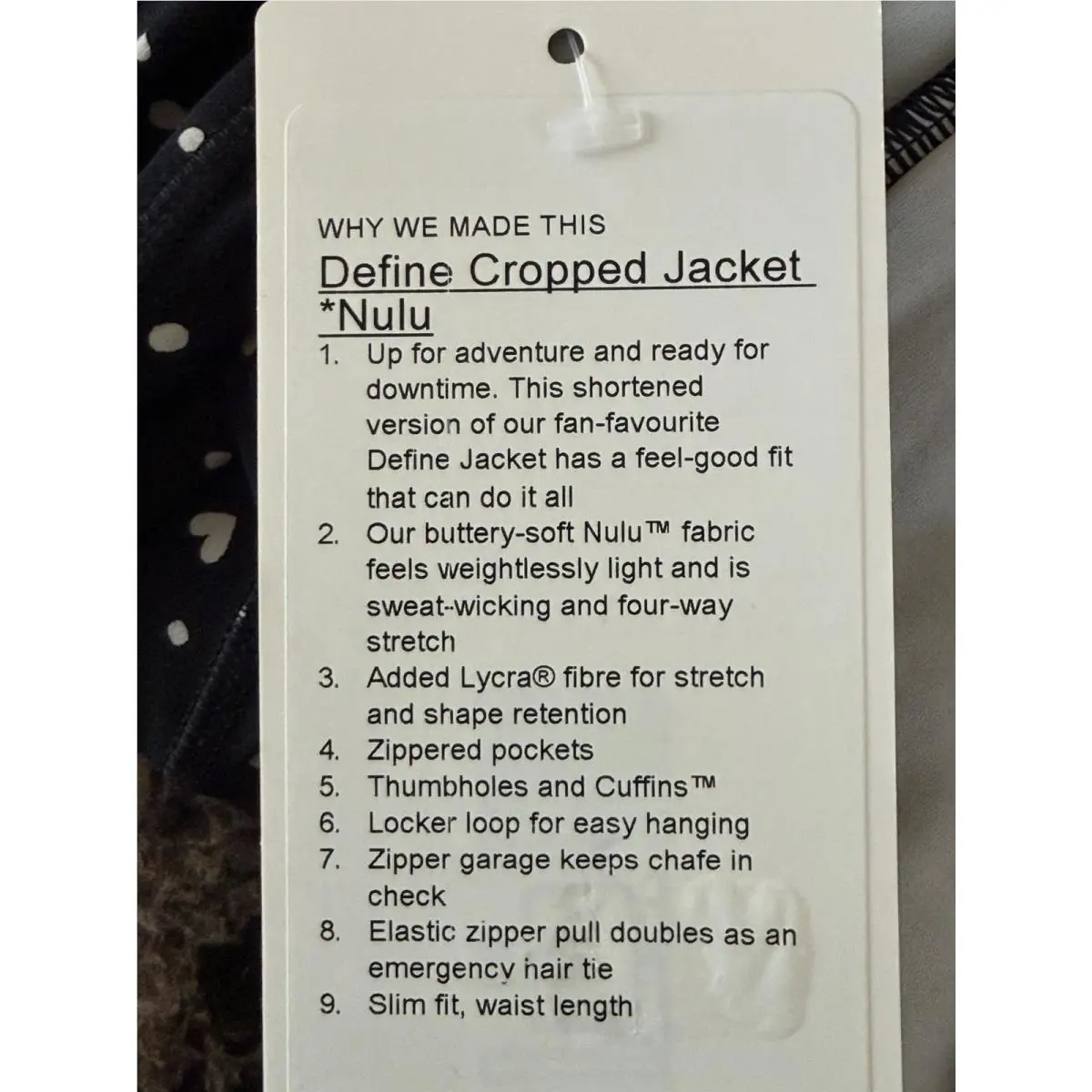 Lululemon clothing - LULULEMON Define - Define - Black With White Dots And Hearts 3